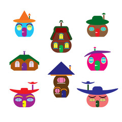 Icons of houses similar to pumpkin.