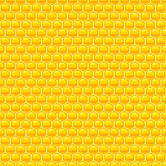 Seamless glossy yellow honeycomb pattern.