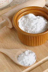 Fototapeta na wymiar Baking Soda or Sodium bicarbonate used in baking as a leavening agent and a multitude of purposes around the home