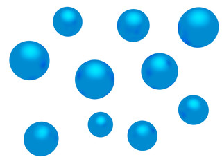 Abstract background with blue flying spheres. 3d rendering