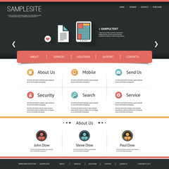 Website Template with Flat UI Design for Your Business