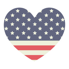 heart usa and Labor day icon. Patriotism Party festival and national theme. Colorful design. Vector illustration
