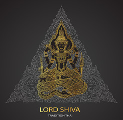 Lord Shiva on triangle background shape