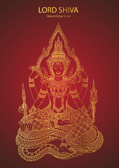 God Shiva thai tradition line