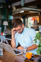 Working in a cafe