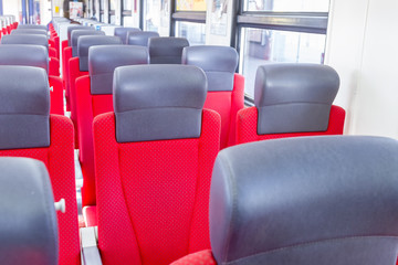 modern train interior, nobody inside