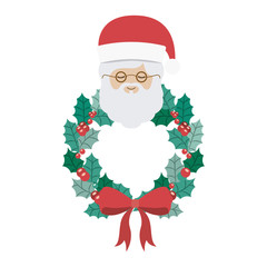 Santa and crown icon. Merry Christmas season and decoration theme. Isolated design. Vector illustration