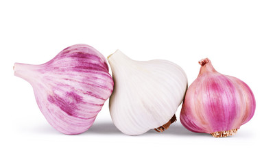 Garlic. Group isolated on white background.
