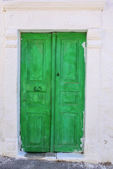 Old green door
