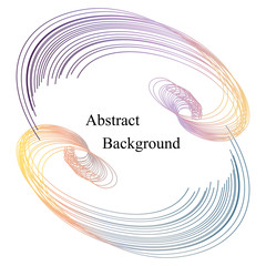 Iridescent Striped Curls with Text in the Center.Abstract  Background. Template for  Labels,  Banners, Badges, Posters, Stickers and Advertising Actions. Vector Illustration