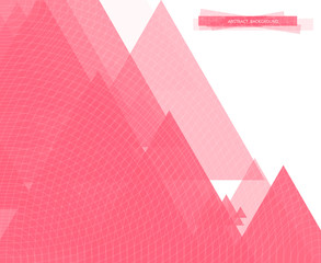 Bright colorful geometric background made of triangles. Abstract pink card design for printing. Vector