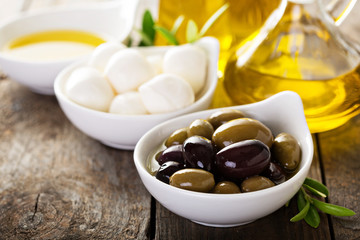 Olive oil in vintage bottle