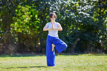 Young woman doing yoga