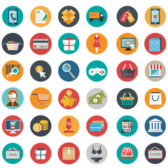 Vector illustration set of shopping icons , shopping items