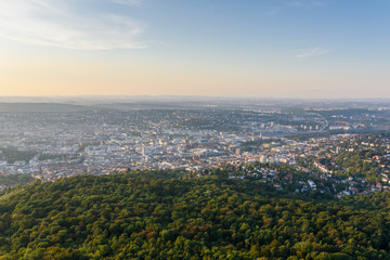 View to Stuttgart city in Germany - beautiful landscape in the summer