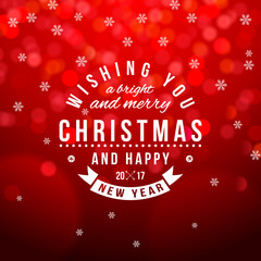 Christmas type composition on bokeh background