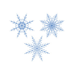 set of snowflakes on a white background vector illustration