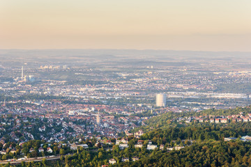 View to Stuttgart city in Germany - beautiful landscape in the summer