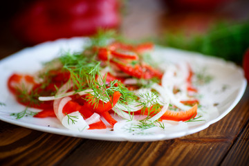 salad with fresh peppers and onions