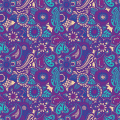 Fototapeta premium Paisley seamless colorful pattern