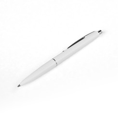 White pen on a white background.