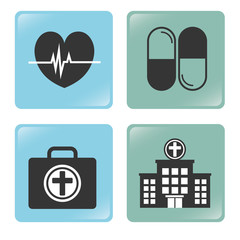 medical healthcare icon set. colorful design. vector illustration