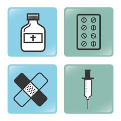 medical healthcare icon set. colorful design. vector illustration