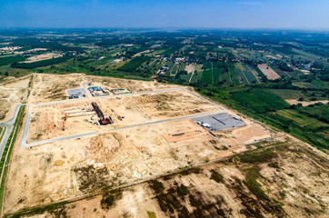 Iindustrial estate development Aerial photo