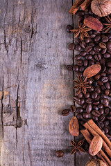 Coffee beans with spices