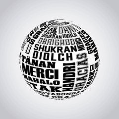 gratitude message label isolated icon vector illustration, eps10