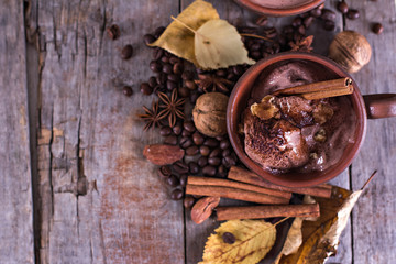 Chocolate ice cream with spices