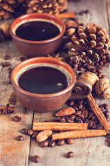 Coffee, Christmas still life.