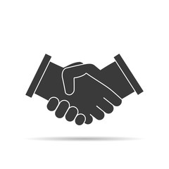 Obraz premium Business handshake flat icon for apps and websites. Contract agreement