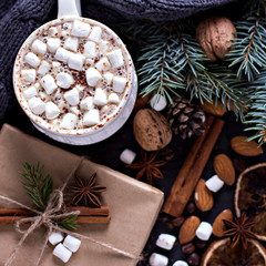 Cocoa, coffee marshmelou