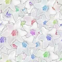 Colorful background with drimiopsis flower. Seamless pattern.