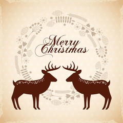 merry christmas animal character holiday december vector illustration design