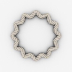Rope frame in abstract form. Isolated on white background.3D ren