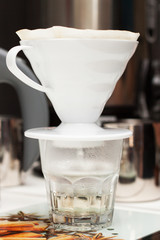 Making coffee through a filter