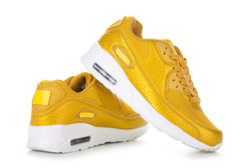 Yellow sport shoes