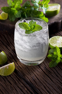 Glass filled with fresh made Lime Juice.