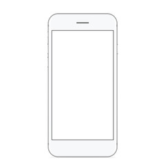 vector, mockup phone white color front view on white background
