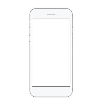 vector, mockup phone white color front view on white background