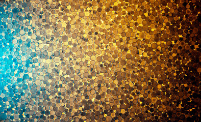 Multicolor graduated background of expanded polystyrene. Pattern from  slice of polystyrene on a gleam. Transparent, show through material
