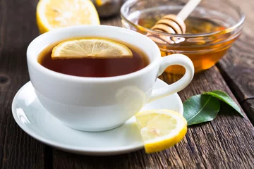 Printed kitchen splashbacks Tea Tea with honey and lemon
