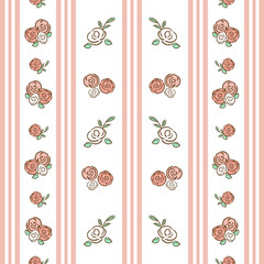 Flower pink pattern seamless vector. Floral background with rose for scrapbook or wrapping paper.