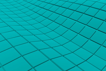 Obraz premium Wavy surface made of cubes, abstract background, 3d render illustration