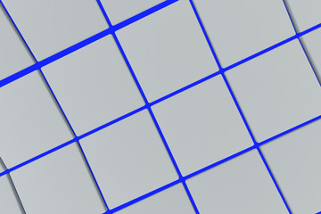 Obraz premium Wavy surface made of white cubes with glowing background, abstract background, 3d render illustration