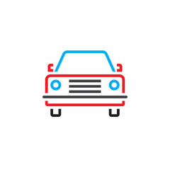 car line icon, outline automobile vector logo, linear colorful pictogram isolated on white