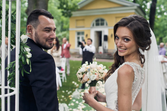 Funny Newlyweds After Wedding Ceremony