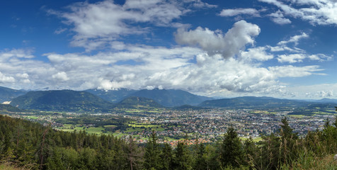 view of Villach from mountain, Austria